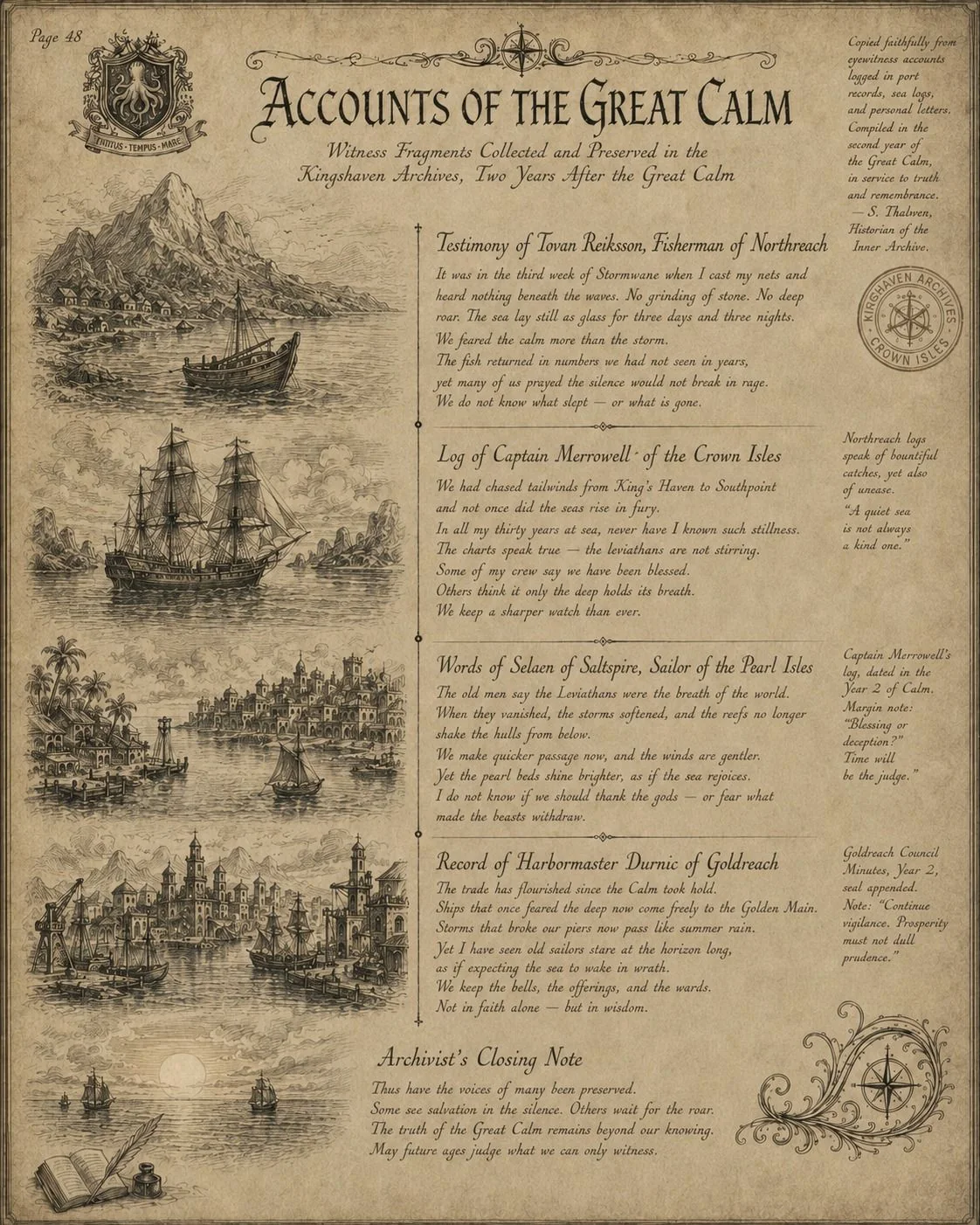 Folio 48: Accounts of the Great Calm