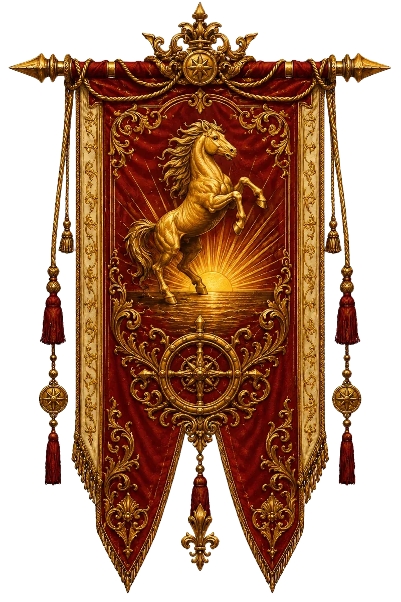 The Golden Main heraldic banner